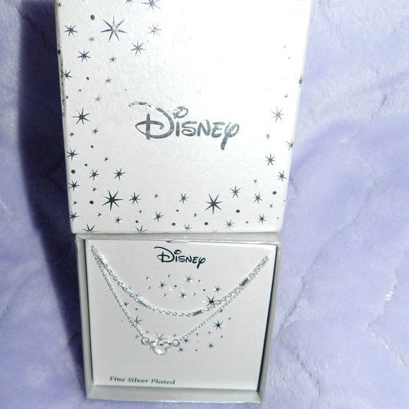 NEW Disney Silver Mickey Mouse Necklace 18" Layered Chain Necklace NWT! - Picture 1 of 10